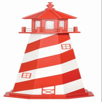 4' White Shore Replica Hybrid Lighthouse, Revolving Light