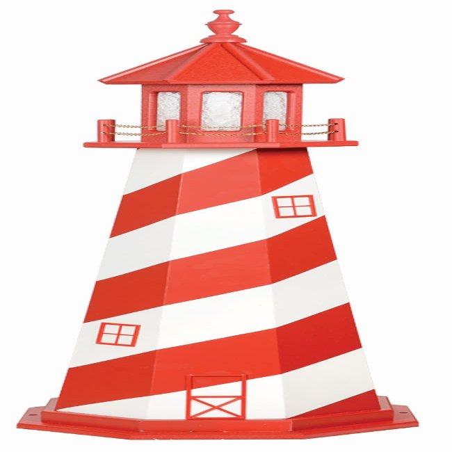 4' White Shore Replica Hybrid Lighthouse, Revolving Light