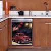 Barn Star Dishwasher Magnetic Cover American Flag Sticker Country Truck Refrigerator Door Magnet,Fireworks Vinyl Panel Decal Kitchen Decoration Home Appliance Stickers for Fridge 23"x17" view 3