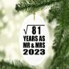 Designsify Christmas Tree Decoration, 9th Anniversary Square Root of 81 Years As Mr & Mrs 2023, Oval Ornament, Gifts for Birthday Valentines Mom Mothers Fathers Day Party, to Men Women Him Her view 2