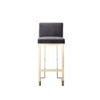 Pangea Home Dexter 30" Modern Velvet & Polished Steel Bar Stool in Gray/Gold view 2