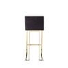 Pangea Home Dexter 30" Modern Velvet & Polished Steel Bar Stool in Gray/Gold view 4