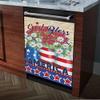 Patriotic Magnet Dishwasher Cover,God Bless America Decals Refrigerator Magnetic,Daisy Flower Fridge Panel Decal,Prim Barn Vinyl Magnets for Home Kitchen Appliance Decor 23"x26" view 4