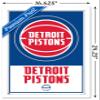 Trends International NBA Detroit Pistons - Logo 21 Wall Poster, 14.725" x 22.375", White Framed Version view 3