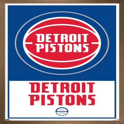 Trends International NBA Detroit Pistons - Logo 21 Wall Poster, 14.725" x 22.375", Bronze Framed Version