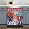 God Bless America Dishwasher Magnet Decal,American Flower Fridge Magnetic,Star Patriotic Refrigerator Panel Decal Kitchen Decor,American Flag Home Appliance Sticker Wallpaper 23"x17" view 1