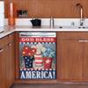 God Bless America Dishwasher Magnet Decal,American Flower Fridge Magnetic,Star Patriotic Refrigerator Panel Decal Kitchen Decor,American Flag Home Appliance Sticker Wallpaper 23"x17" view 4