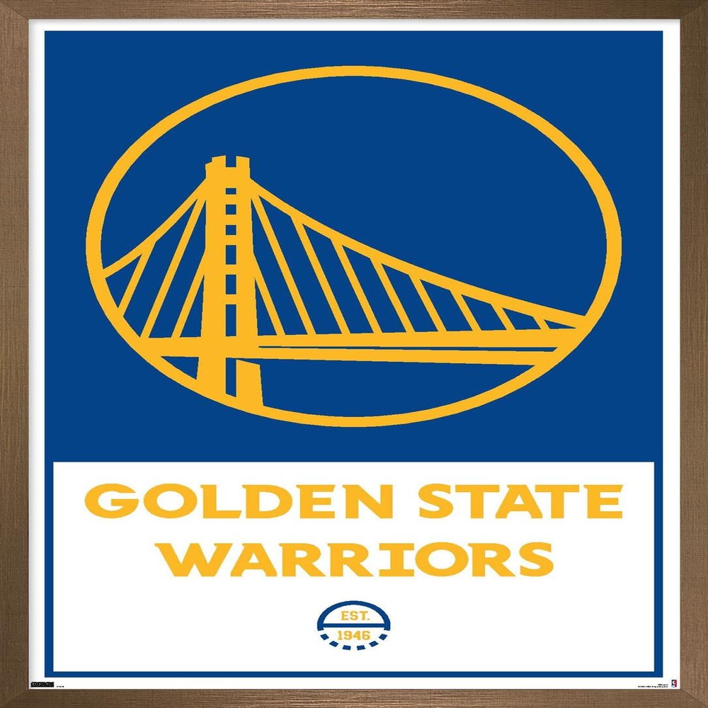 Trends International NBA Golden State Warriors - Logo 21 Wall Poster, 22.375" x 34", Bronze Framed Version