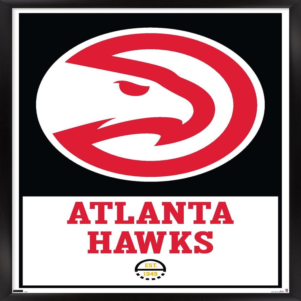 Trends International NBA Atlanta Hawks - Logo 21 Wall Poster, 14.725" x 22.375", Black Framed Version