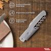10 Valencia Stainless Steel Wine Bottle Openers Set - Corkscrew, Serrated knife, Perfect for Bars - Silver view 2