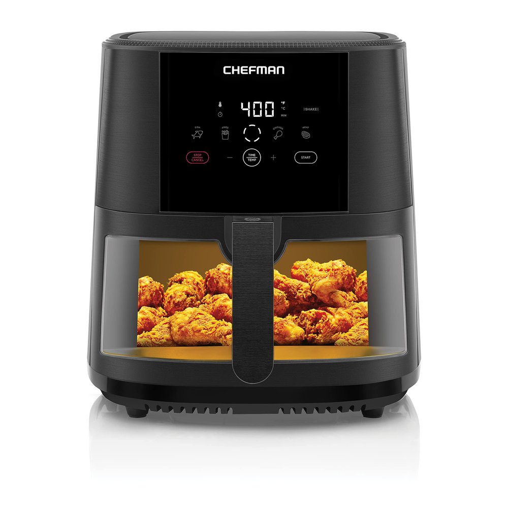 ChefmanTurboTouch Easy View Air Fryer, The Most Convenient AndHealthyWayToCook Oil-Free, Watch Food Cook To Crispy And Low-Calorie Finish Through Convenient Window, 8 Qt