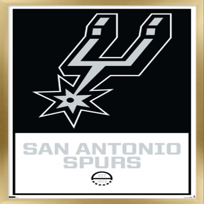 Trends International NBA San Antonio Spurs - Logo 21 Wall Poster, 14.725" x 22.375", Gold Framed Version