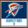 Trends International NBA Oklahoma City Thunder - Logo 21 Wall Poster, 14.725" x 22.375", Mahogany Framed Version view 1