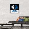 Trends International NBA Dallas Mavericks - Logo 21 Wall Poster, 14.725" x 22.375", White Framed Version view 2