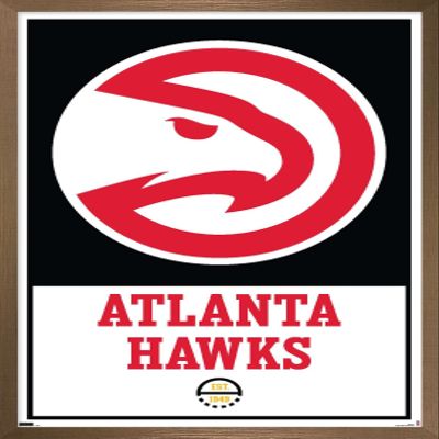 Trends International NBA Atlanta Hawks - Logo 21 Wall Poster, 22.375" x 34", Bronze Framed Version