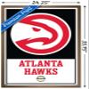 Trends International NBA Atlanta Hawks - Logo 21 Wall Poster, 22.375" x 34", Bronze Framed Version view 3