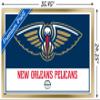 Trends International NBA New Orleans Pelicans - Logo 21 Wall Poster, 22.375" x 34", Gold Framed Version view 3