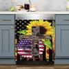 Patriotic Magnet Ameican Hope Love Faith Dishwasher Door Cover,Sunflower Refrigerator Magnetic Decals,Cross Vinyl Panel Decal Kitchen Decoration,Home Appliance Sticker for Fridge 23"x26" view 1