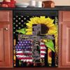 Patriotic Magnet Ameican Hope Love Faith Dishwasher Door Cover,Sunflower Refrigerator Magnetic Decals,Cross Vinyl Panel Decal Kitchen Decoration,Home Appliance Sticker for Fridge 23"x26" view 2