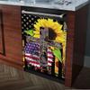 Patriotic Magnet Ameican Hope Love Faith Dishwasher Door Cover,Sunflower Refrigerator Magnetic Decals,Cross Vinyl Panel Decal Kitchen Decoration,Home Appliance Sticker for Fridge 23"x26" view 4