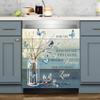 Floral Butterfly Dishwasher Magnet Cover -When You Believe Beyond What Your Eyes Can See Decals Magnetic Decoration,Flower Vase Dishwasher Magnets Decal for Home Kitchen Appliance Decor 23"x26" view 1