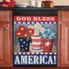 God Bless America Dishwasher Magnet Decal,American Flower Fridge Magnetic,Star Patriotic Refrigerator Panel Decal Kitchen Decor,American Flag Home Appliance Sticker Wallpaper 23"x26" view 1