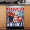 God Bless America Dishwasher Magnet Decal,American Flower Fridge Magnetic,Star Patriotic Refrigerator Panel Decal Kitchen Decor,American Flag Home Appliance Sticker Wallpaper 23"x26" view 3
