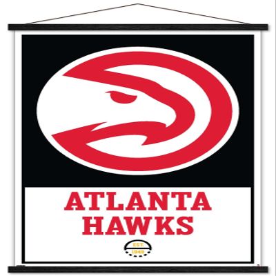 Trends International NBA Atlanta Hawks - Logo 21 Wall Poster, 22.375" x 34", Print and Black Hanger Bundle