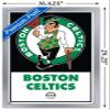 Trends International NBA Boston Celtics - Logo 21 Wall Poster, 14.725" x 22.375", Silver Framed Version view 3