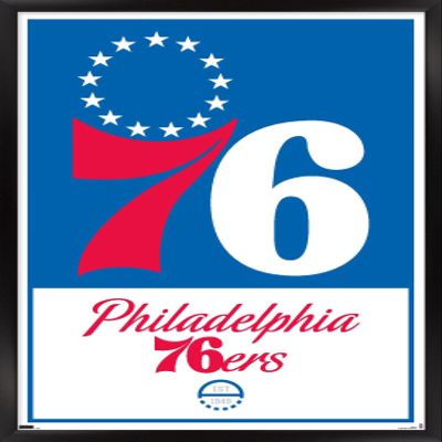 Trends International NBA Philadelphia 76ers - Logo 21 Wall Poster, 14.725" x 22.375", Black Framed Version