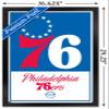 Trends International NBA Philadelphia 76ers - Logo 21 Wall Poster, 14.725" x 22.375", Black Framed Version view 3