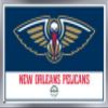Trends International NBA New Orleans Pelicans - Logo 21 Wall Poster, 22.375" x 34", Silver Framed Version view 1