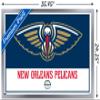 Trends International NBA New Orleans Pelicans - Logo 21 Wall Poster, 22.375" x 34", Silver Framed Version view 3