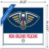 Trends International NBA New Orleans Pelicans - Logo 21 Wall Poster, 14.725" x 22.375", White Framed Version view 3