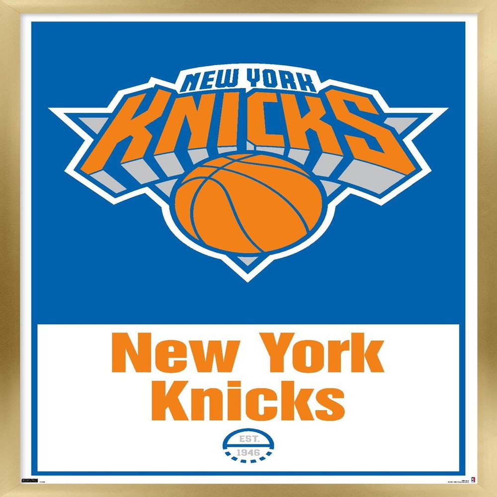 Trends International NBA New York Knicks - Logo 21 Wall Poster, 22.375" x 34", Gold Framed Version