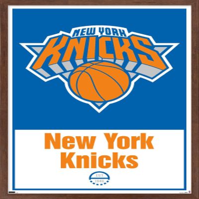 Trends International NBA New York Knicks - Logo 21 Wall Poster, 22.375" x 34", Mahogany Framed Version