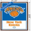 Trends International NBA New York Knicks - Logo 21 Wall Poster, 22.375" x 34", Mahogany Framed Version view 3