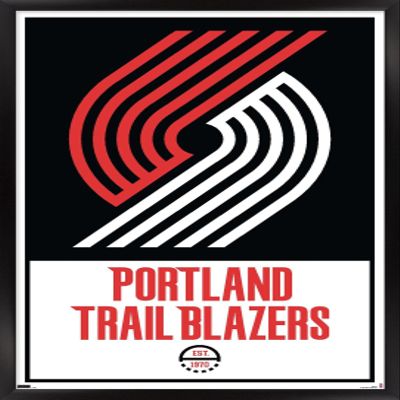 Trends International NBA Portland Trail Blazers - Logo 21 Wall Poster, 22.375" x 34", Black Framed Version