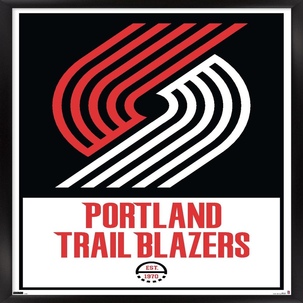 Trends International NBA Portland Trail Blazers - Logo 21 Wall Poster, 22.375" x 34", Black Framed Version