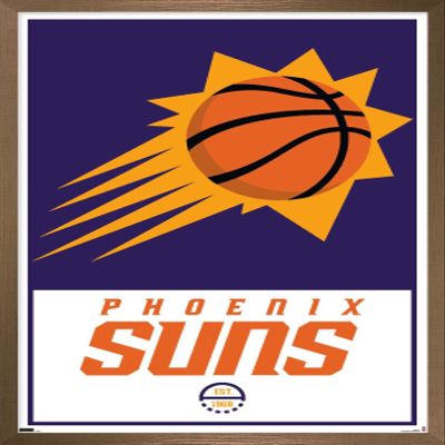 Trends International NBA Phoenix Suns - Logo 21 Wall Poster, 22.375" x 34", Bronze Framed Version
