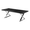 Pangea Home Alexa Modern Wood Veneer & High Polished Steel Dining Table in Black view 1