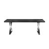 Pangea Home Alexa Modern Wood Veneer & High Polished Steel Dining Table in Black view 2