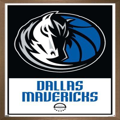 Trends International NBA Dallas Mavericks - Logo 21 Wall Poster, 22.375" x 34", Bronze Framed Version