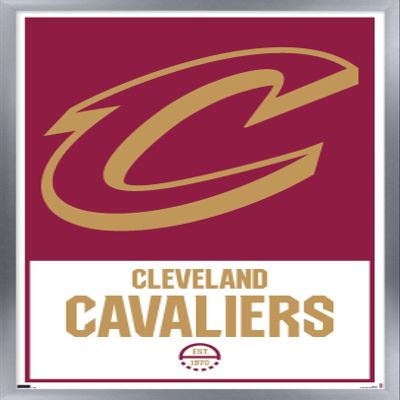 Trends International NBA Cleveland Cavaliers - Logo 21 Wall Poster, 14.725" x 22.375", Silver Framed Version