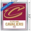 Trends International NBA Cleveland Cavaliers - Logo 21 Wall Poster, 14.725" x 22.375", Silver Framed Version view 3