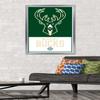 Trends International NBA Milwaukee Bucks - Logo 21 Wall Poster, 22.375" x 34", Silver Framed Version view 2