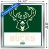 Trends International NBA Milwaukee Bucks - Logo 21 Wall Poster, 22.375" x 34", Silver Framed Version view 3