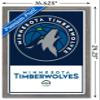 Trends International NBA Minnesota Timberwolves - Logo 21 Wall Poster, 14.725" x 22.375", Barnwood Framed Version view 3