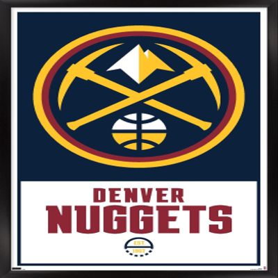 Trends International NBA Denver Nuggets - Logo 21 Wall Poster, 14.725" x 22.375", Black Framed Version