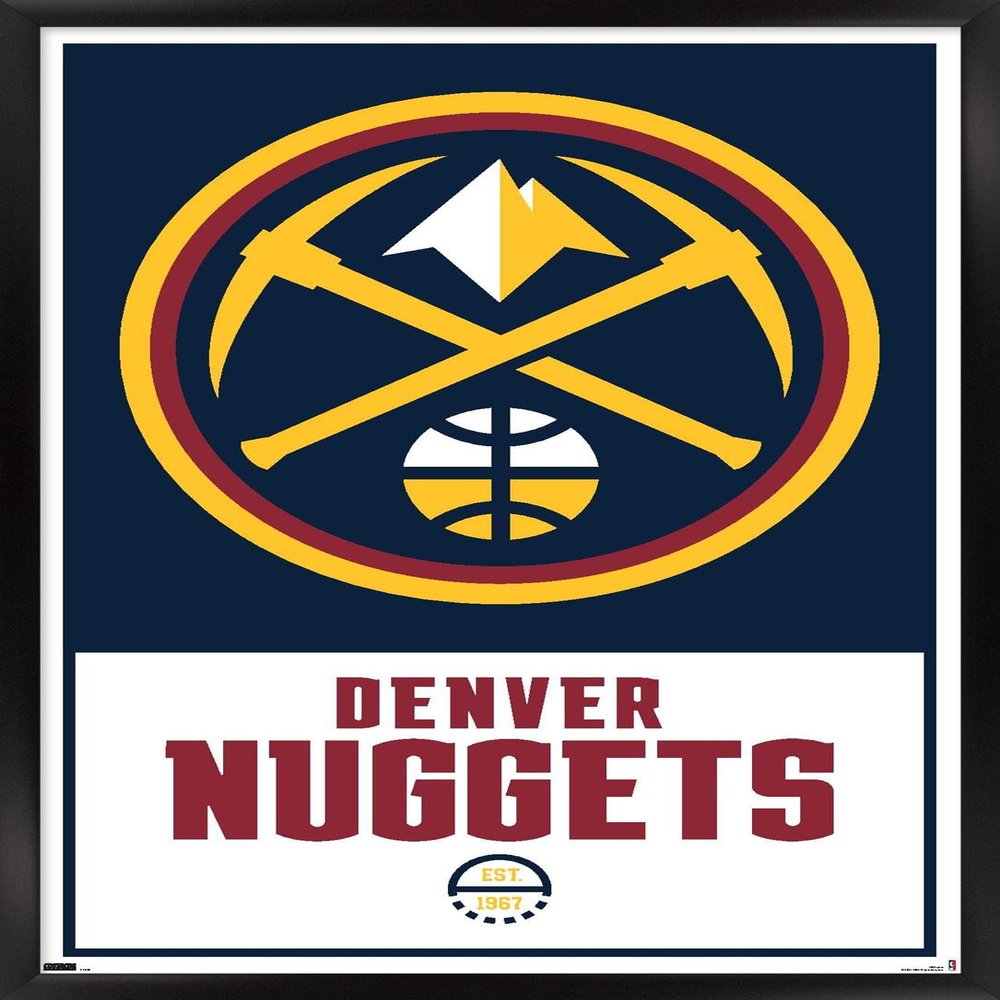 Trends International NBA Denver Nuggets - Logo 21 Wall Poster, 14.725" x 22.375", Black Framed Version